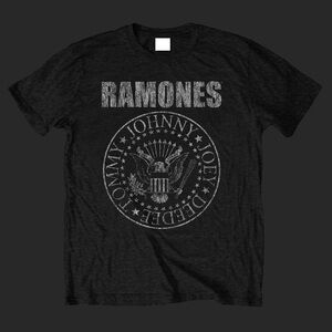 Ramones - Logo & Seal Black T-Shirt